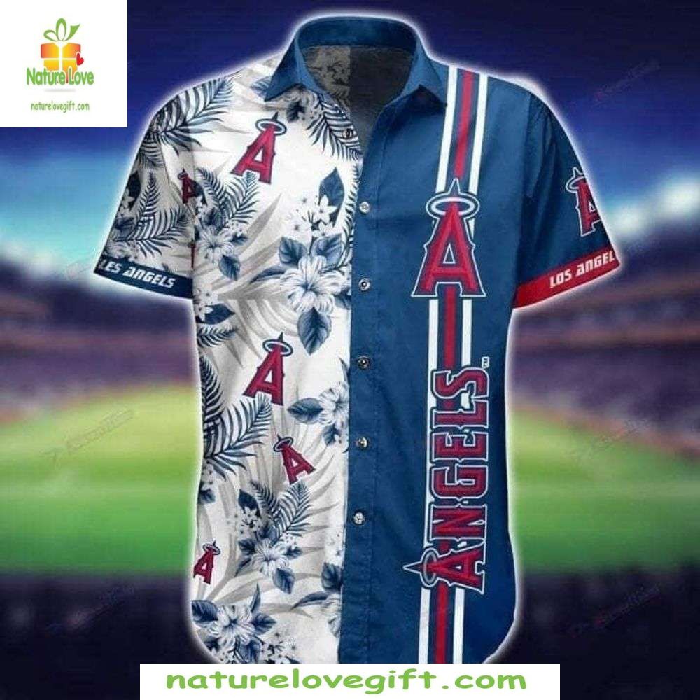 Los Angeles Angels Hawaiian Blue Tropical Hibiscus - Adult & Kids T-Shirts, Sweatshirts & Hoodies apparel design preview 1