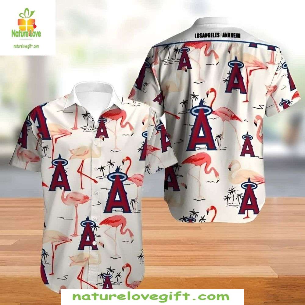 Los Angeles Angels Hawaiian Flamingo Tropical Aloha - Adult & Kids T-Shirts, Sweatshirts & Hoodies apparel design preview 1
