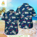 Los Angeles Angels Navy Hawaiian White Floral MLB - Adult & Kids T-Shirts, Sweatshirts & Hoodies apparel design preview 1