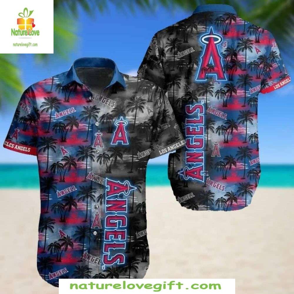 Los Angeles Angels Hawaiian MLB Baseball Tropical - Adult & Kids T-Shirts, Sweatshirts & Hoodies apparel design preview 1