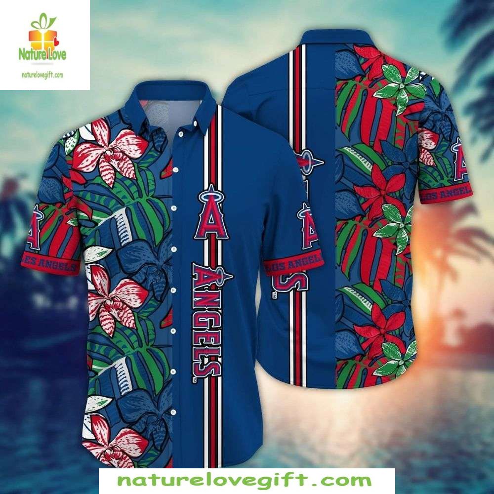 Los Angeles Angels MLB Hawaiian Tropical Flora - Adult & Kids T-Shirts, Sweatshirts & Hoodies apparel design preview 1