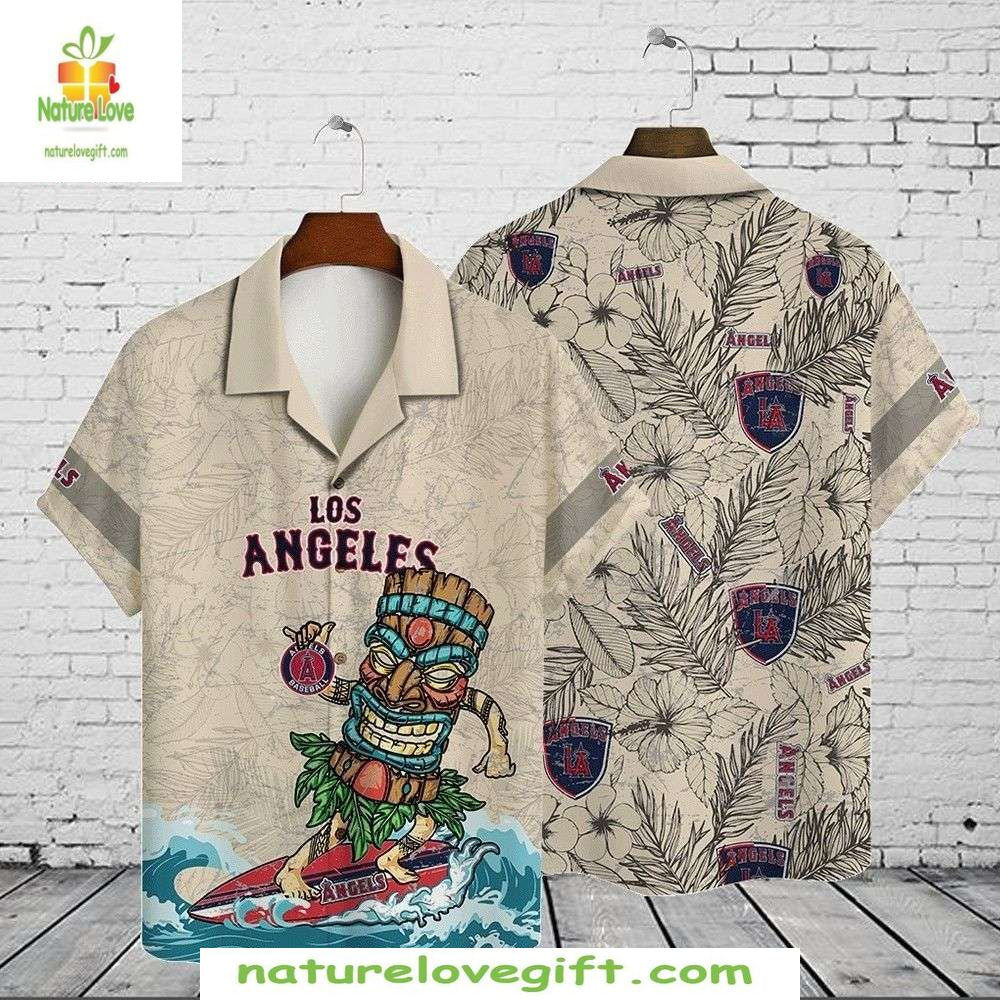 Los Angeles Angels Hawaiian MLB Baseball Aloha Tiki - Adult & Kids T-Shirts, Sweatshirts & Hoodies apparel design preview 1