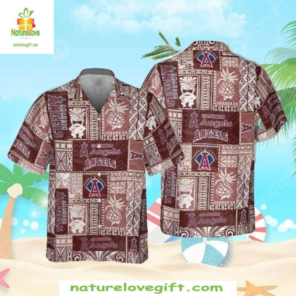 Los Angeles Angels Hawaiian Tribal Design MLB - Adult & Kids T-Shirts, Sweatshirts & Hoodies apparel design preview 1