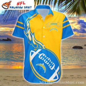 Los Angeles Chargers Flame Ball Tropical Hawaiian - Adult & Kids T-Shirts, Sweatshirts & Hoodies apparel design preview 1