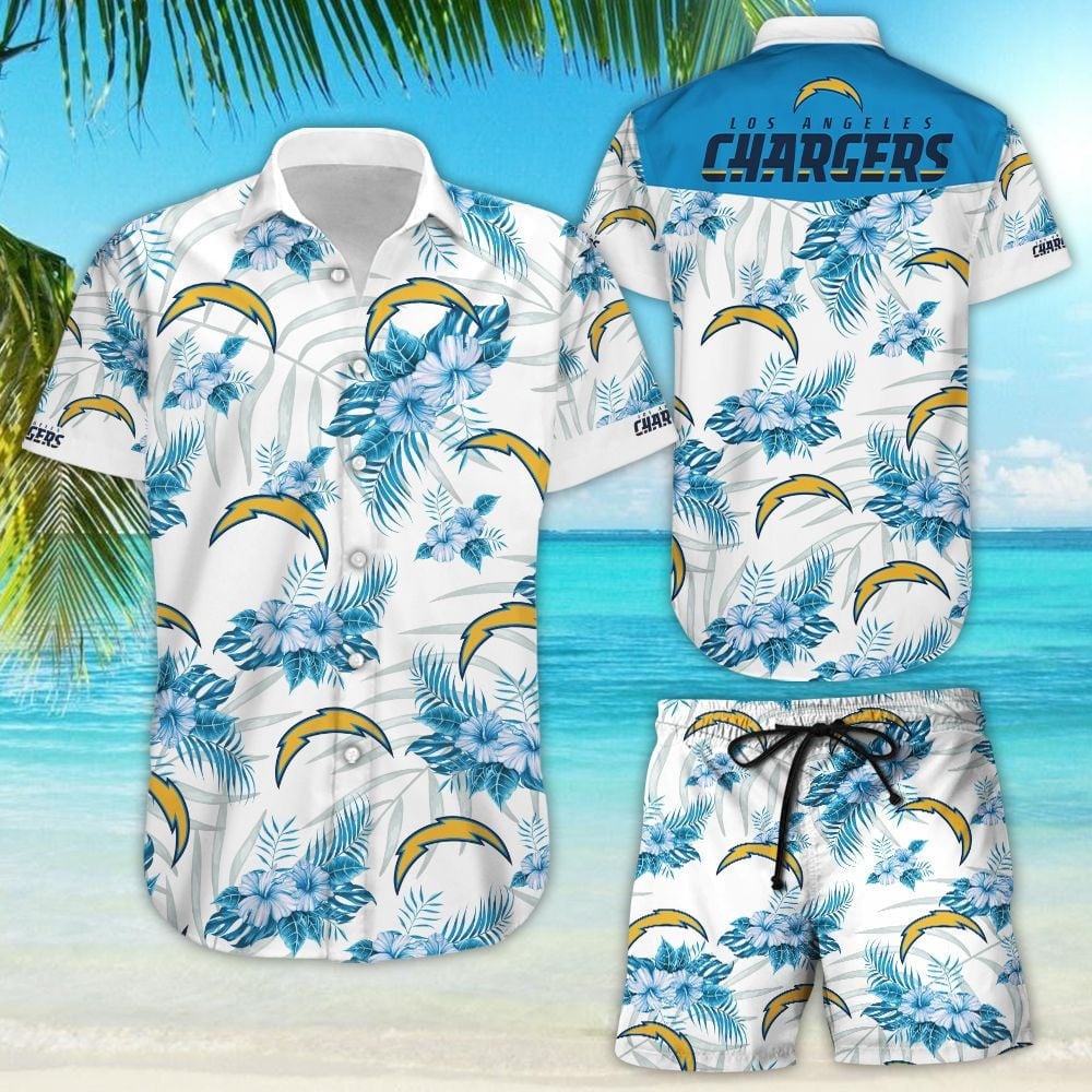 Los Angeles Chargers Hawaiian Ocean Breeze Design - Adult & Kids T-Shirts, Sweatshirts & Hoodies apparel design preview 1