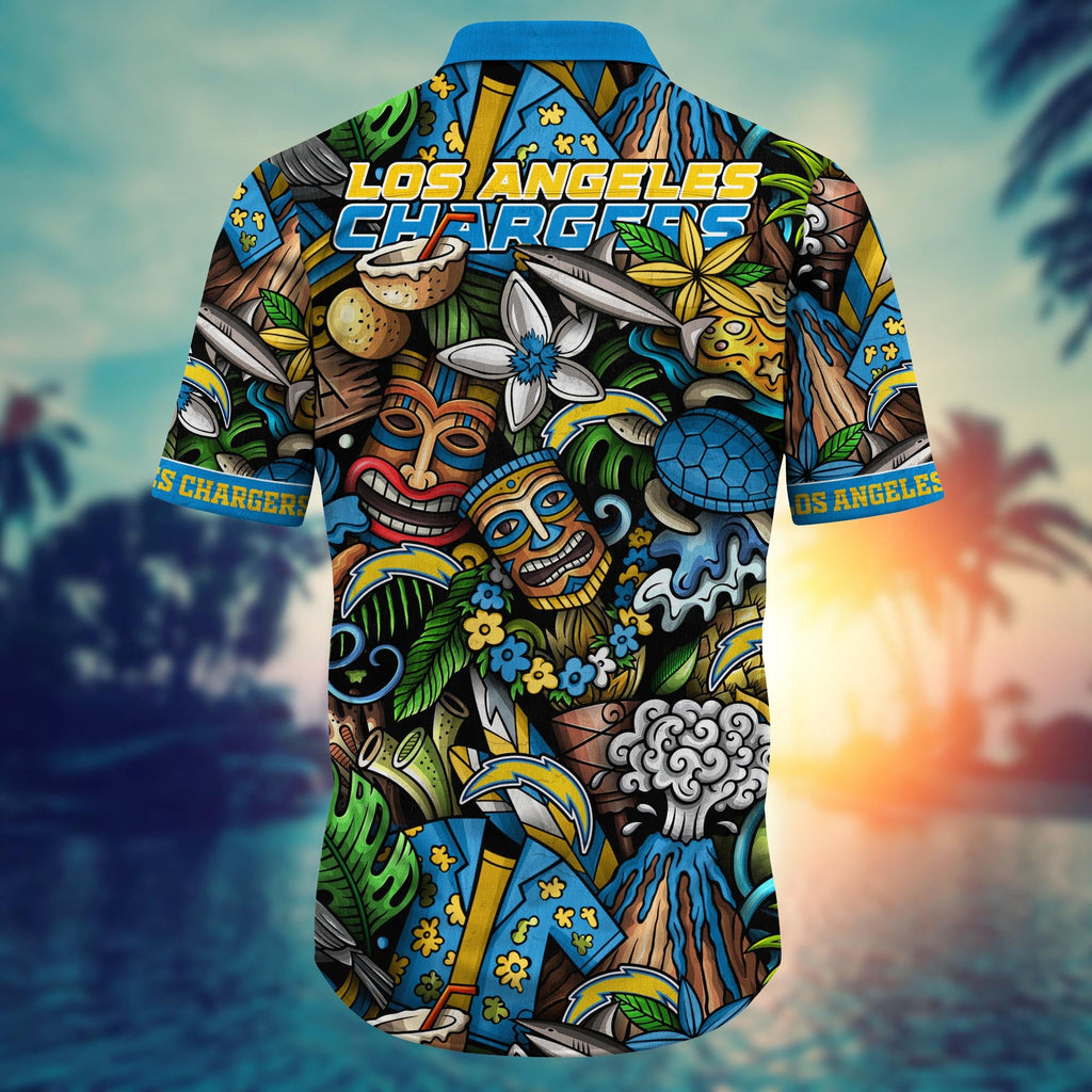 Los Angeles Chargers Hawaiian Tiki Island Design - Adult & Kids T-Shirts, Sweatshirts & Hoodies apparel design preview 1