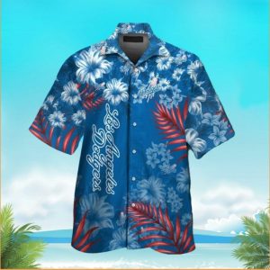 Los Angeles Dodgers Button Up Tropical Aloha Hawaiian - Adult & Kids T-Shirts, Sweatshirts & Hoodies apparel design preview 1