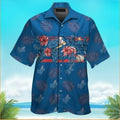 Los Angeles Dodgers Flower Blue Hawaiian For Men - Adult & Kids T-Shirts, Sweatshirts & Hoodies apparel design preview 1