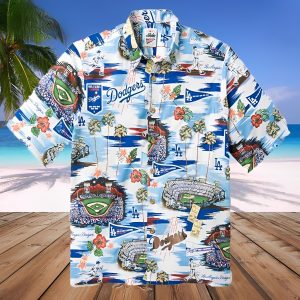 Los Angeles Dodgers Hawaiian MLB Stadium Pattern - Adult & Kids T-Shirts, Sweatshirts & Hoodies apparel design preview 1