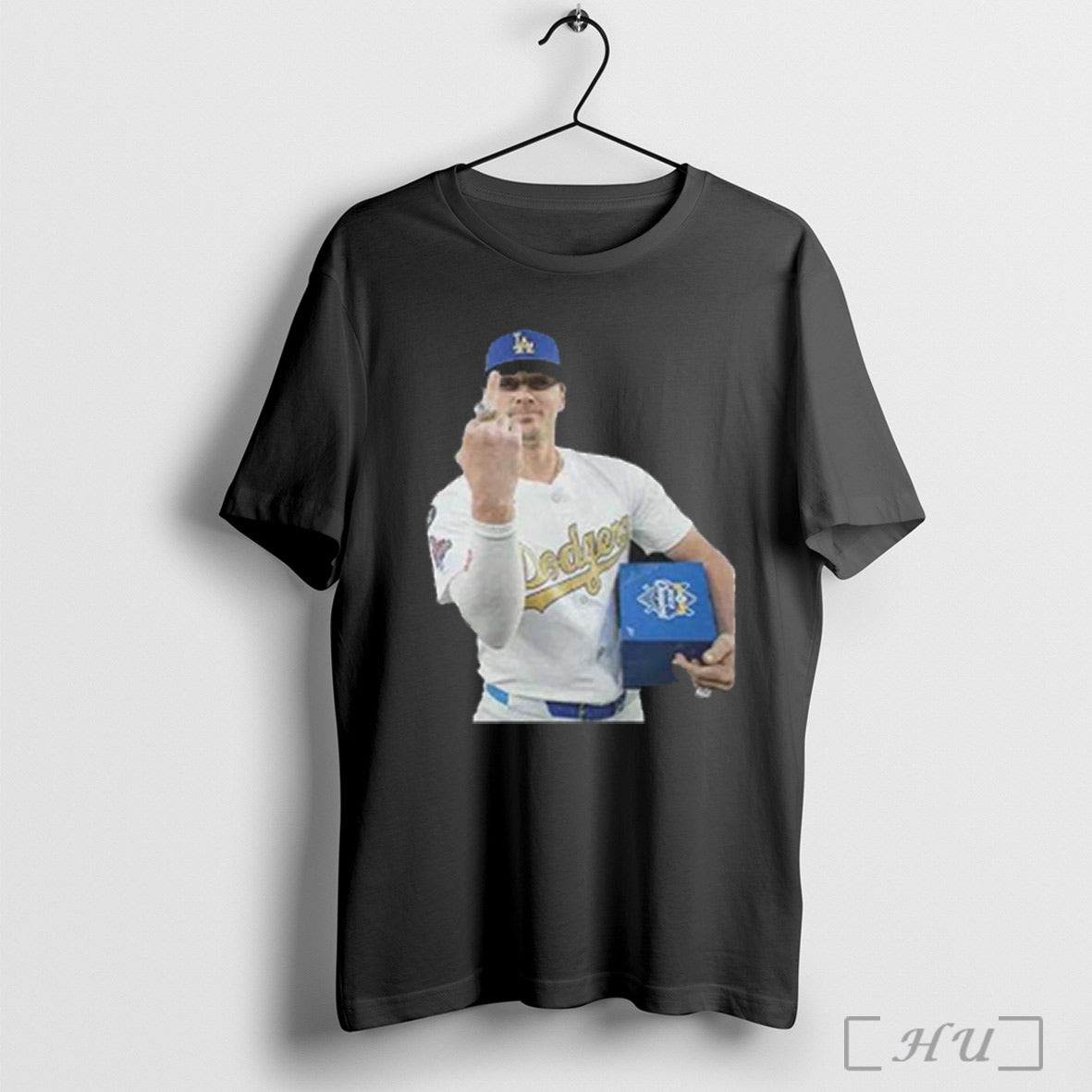 Los Angeles Dodgers Kike Hernandez Ring Middle Finger - Adult & Kids T-Shirts, Sweatshirts & Hoodies apparel design preview 1