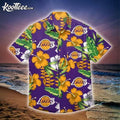 Los Angeles Lakers NBA Golden Hibiscus Green Leaves - Adult & Kids T-Shirts, Sweatshirts & Hoodies apparel design preview 1