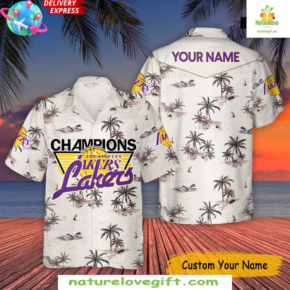 Los Angeles Lakers NBA Champions Hawaiian - Adult & Kids T-Shirts, Sweatshirts & Hoodies apparel design preview 1