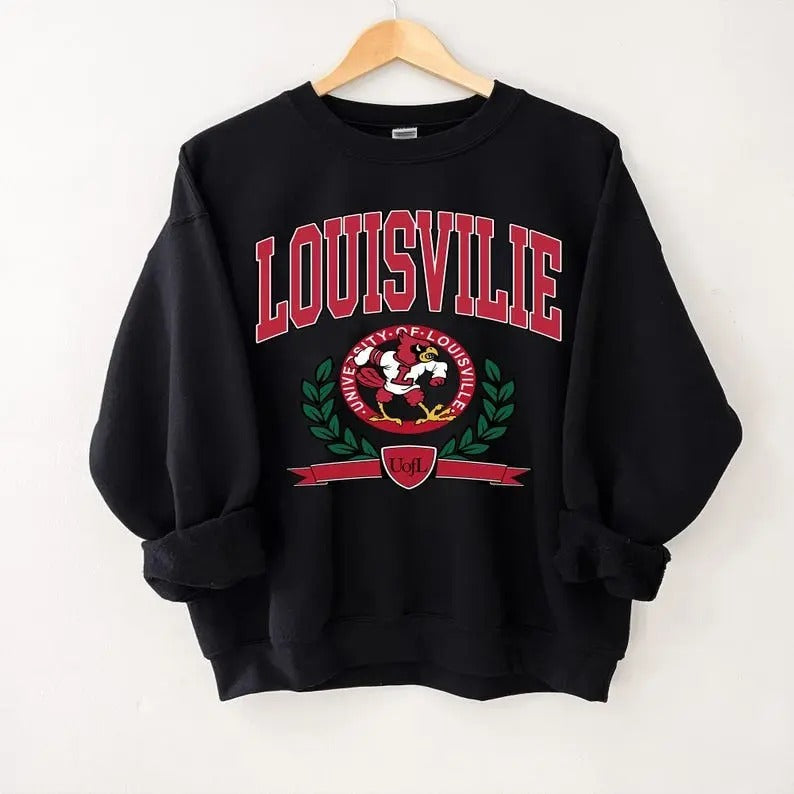 Louisville Vintage College Football Retro Game Day - Adult & Kids T-Shirts, Sweatshirts & Hoodies apparel design preview 1