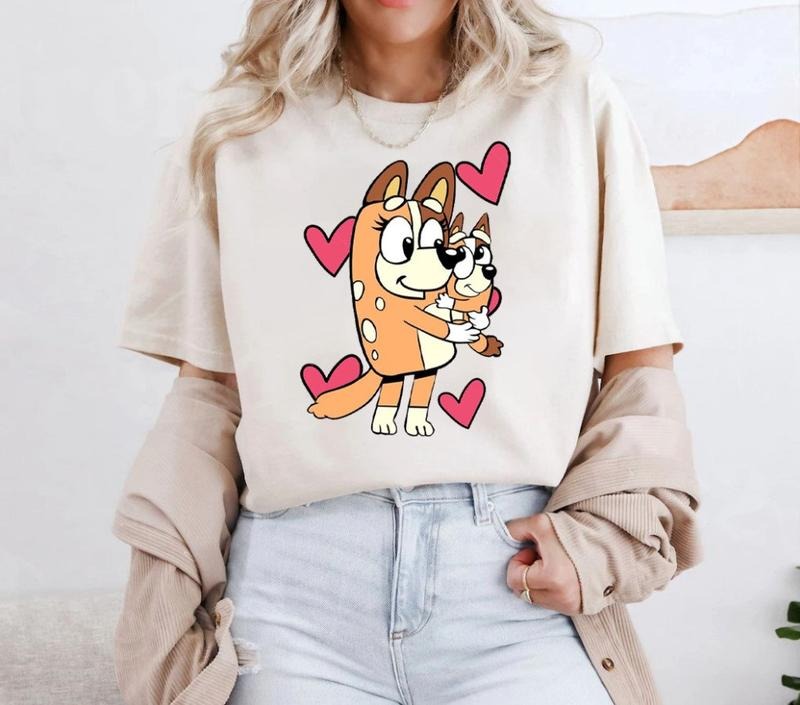 Love Bluey Hearts Classic Mom Vintage Retro Family - Adult & Kids T-Shirts, Sweatshirts & Hoodies apparel design preview 1