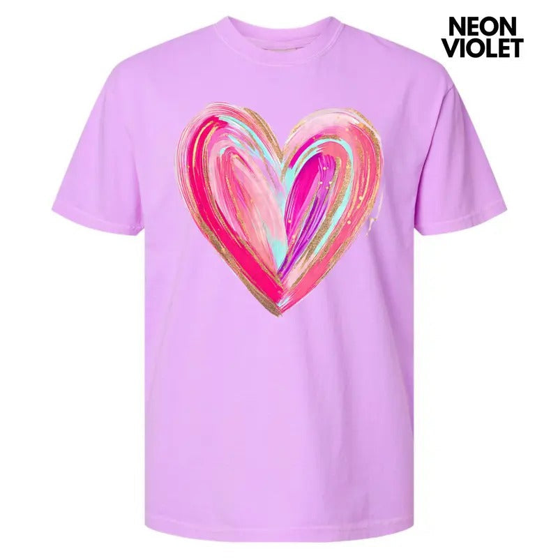 Love Brushstroke Heart Comfort Colors - Adult & Kids T-Shirts, Sweatshirts & Hoodies apparel design preview 1