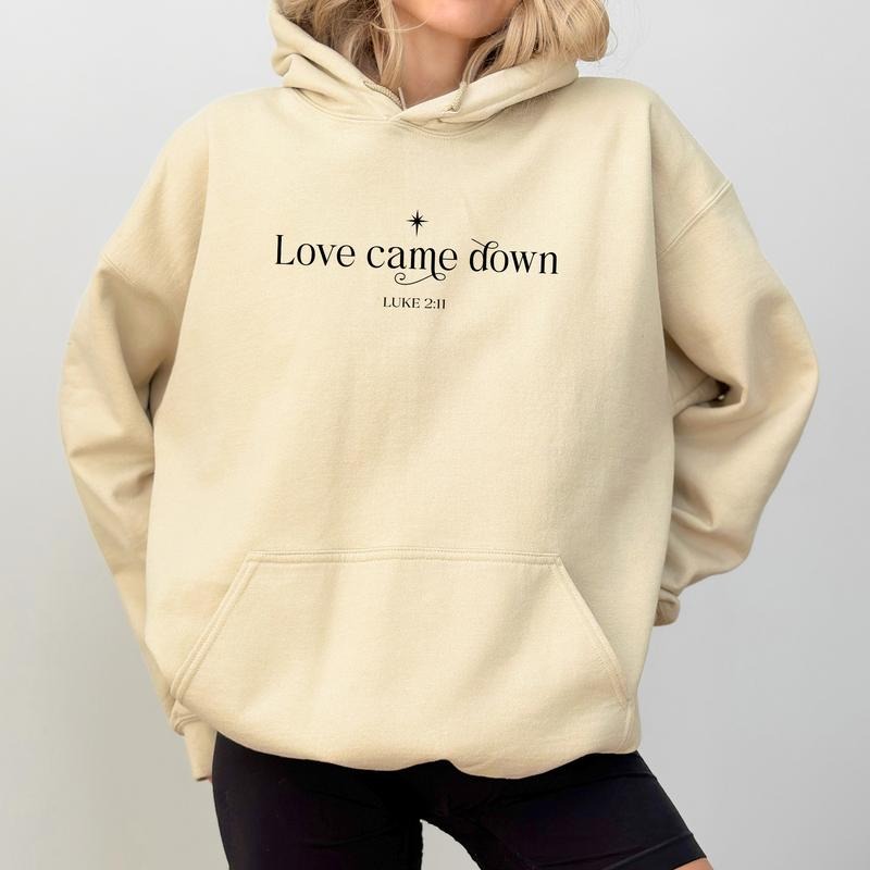 Love Came Down Christian Bible Verse Minimalist - Adult & Kids T-Shirts, Sweatshirts & Hoodies apparel design preview 1