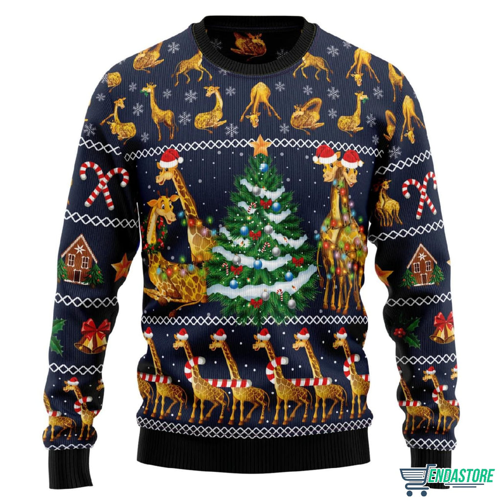 Love Giraffe 3D Ugly Christmas Sweater - Holiday Gift product image