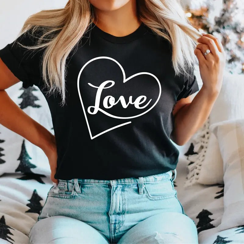Love Heart Drawn Valentines Cute Lovers Short Sleeve - Adult & Kids T-Shirts, Sweatshirts & Hoodies apparel design preview 1