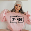 Love More Worry Less Valentine Her Heart Dxf Cricut - Adult & Kids T-Shirts, Sweatshirts & Hoodies apparel design preview 1