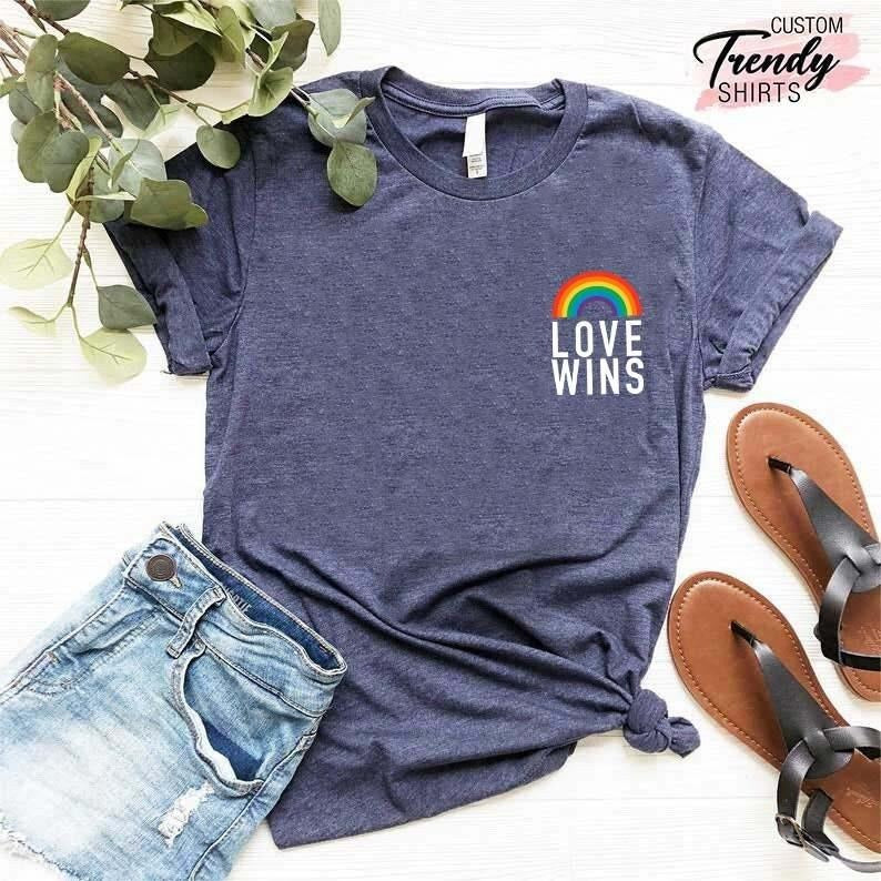 Love Wins Rainbow Pride Pocket LGBT Is Equality - Adult & Kids T-Shirts, Sweatshirts & Hoodies apparel design preview 1