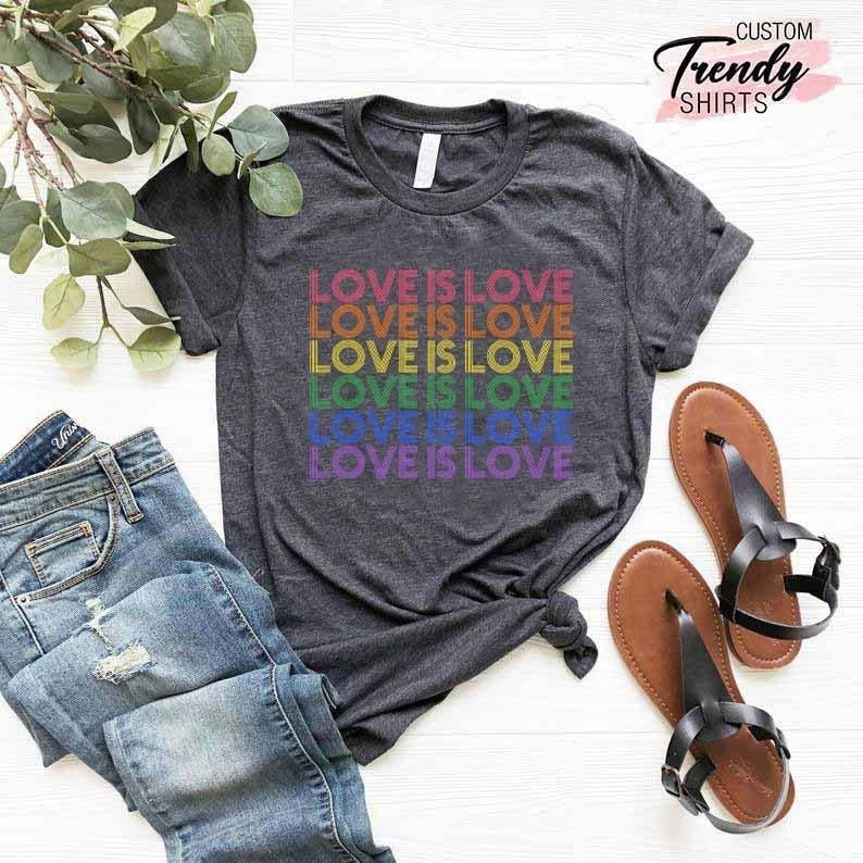Love Is Pride Kindness LGBTQ Support Gay - Adult & Kids T-Shirts, Sweatshirts & Hoodies apparel design preview 1