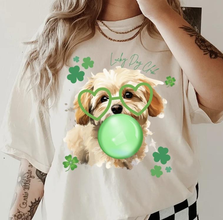 Lucky Dog Maltipoo Relaxed Fit Printed USA Womenswear - Adult & Kids T-Shirts, Sweatshirts & Hoodies apparel design preview 1