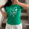 Lucky St Patrick'S Day Heart Shamrock Baby Saint Y2K - Adult & Kids T-Shirts, Sweatshirts & Hoodies apparel design preview 1