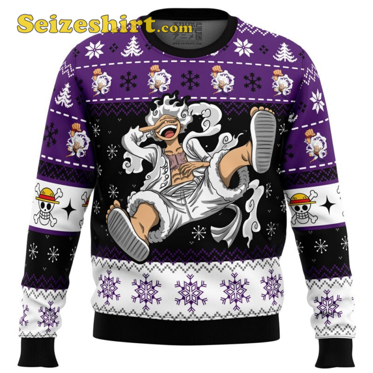 Luffy Gear 5 Sun God Nika One Piece Boys Christmas Sweater - Holiday Gift product image