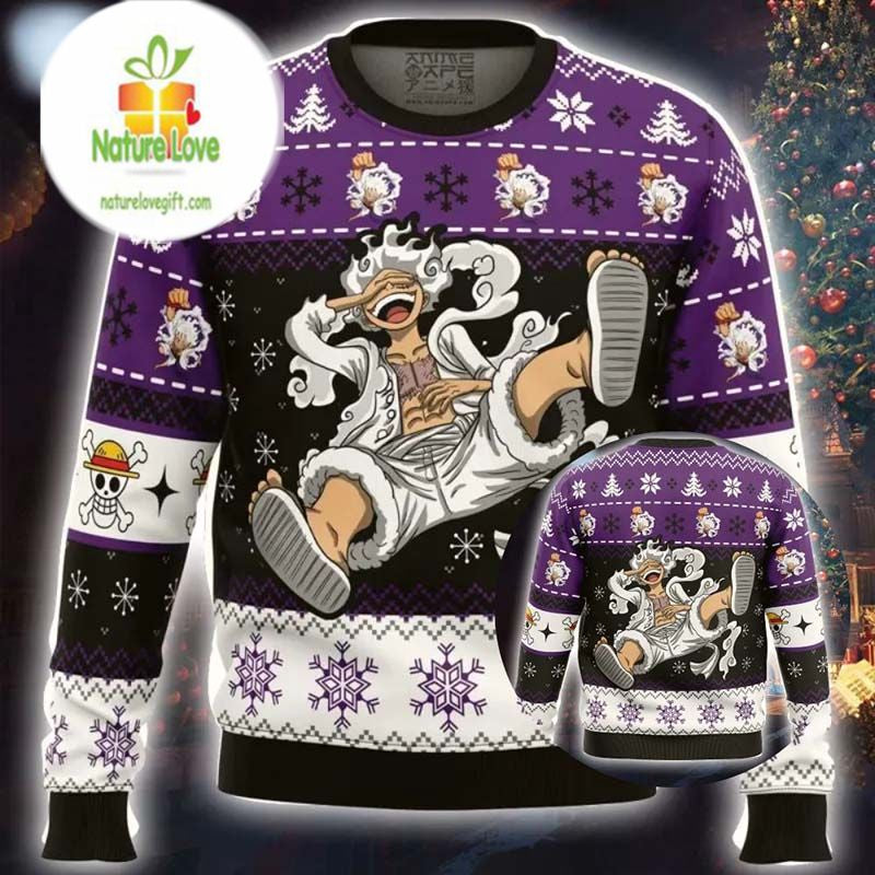 Luffy Gear 5 Sun God Nika One Piece Ugly Christmas Sweater - Holiday Gift product image