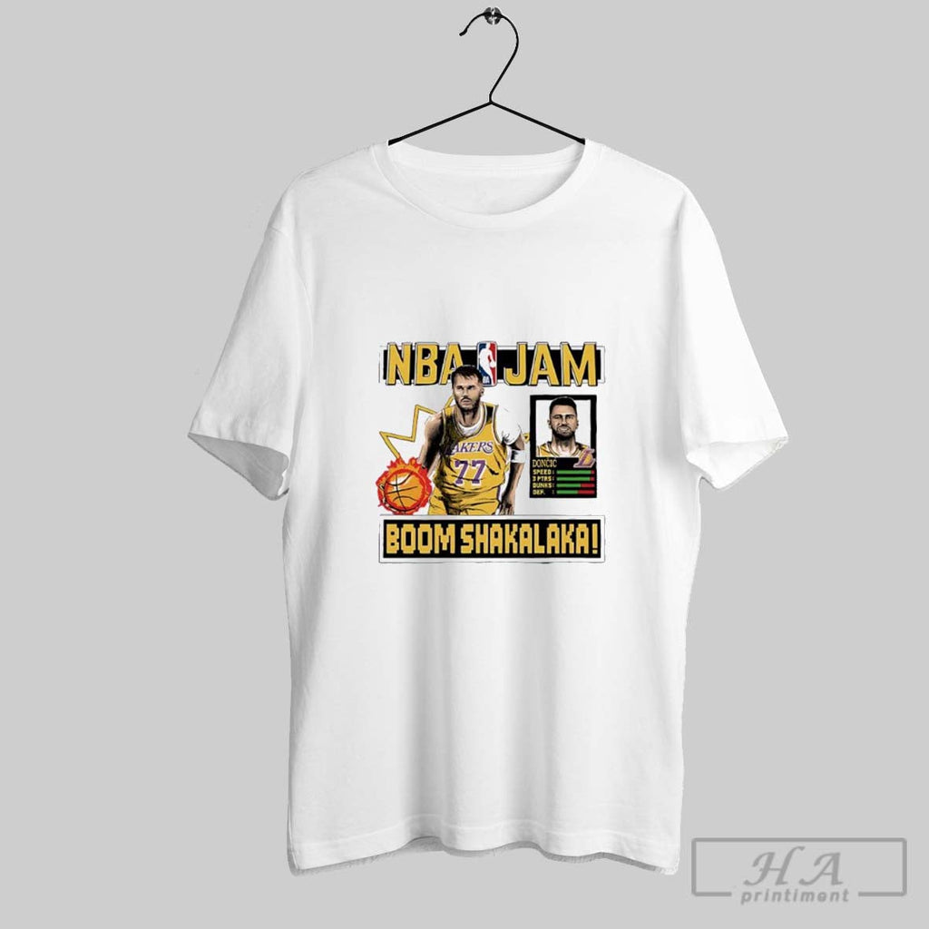 Luka Doncic Lakers Nba Jam Boom Shakalaka - Adult & Kids T-Shirts, Sweatshirts & Hoodies apparel design preview 1