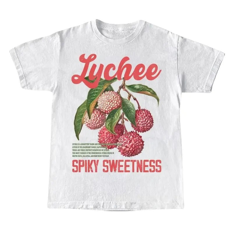 Lychee Commercial Vintage 90s Fruit Lover Label Cool - Adult & Kids T-Shirts, Sweatshirts & Hoodies apparel design preview 1