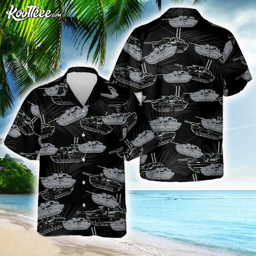 M1A1 Abrams Silhouette Hawaiian - Adult & Kids T-Shirts, Sweatshirts & Hoodies apparel design preview 1