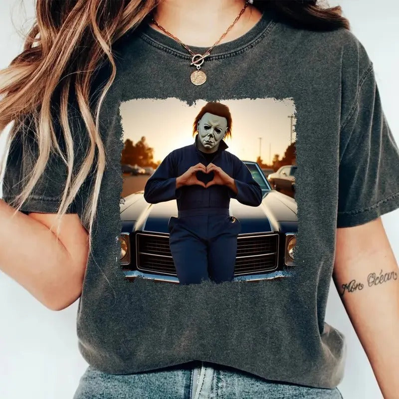 M1chael My3rs Scream Heart Hands Halloween Gh0st - Adult & Kids T-Shirts, Sweatshirts & Hoodies apparel design preview 1