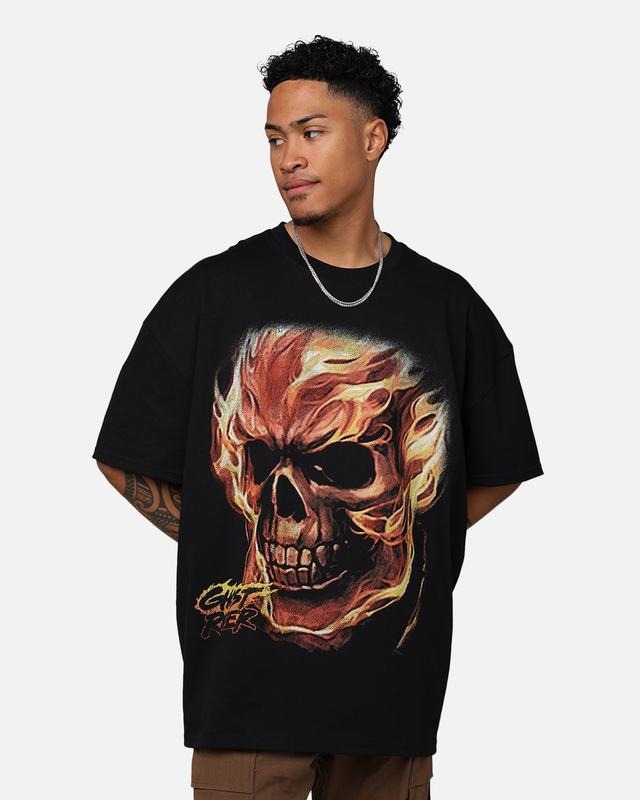M4rvel Ghost Rider Big Head Vintage Heavyweight Black - Adult & Kids T-Shirts, Sweatshirts & Hoodies apparel design preview 1