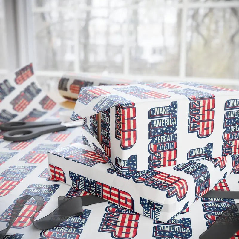 MAGA Wrap Trump Wrapping Paper - Adult & Kids T-Shirts, Sweatshirts & Hoodies apparel design preview 1