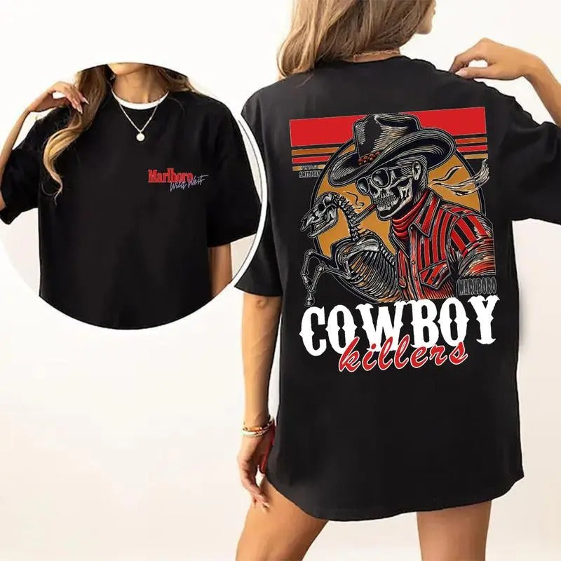 MARLBORO KILLER Vintage American Double Sided Shirtt - Adult & Kids T-Shirts, Sweatshirts & Hoodies apparel design preview 1