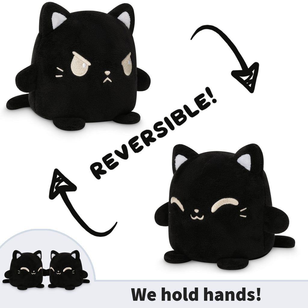 TeeTurtle Reversible Cat Plushmate (Black) - Adult & Kids T-Shirts, Sweatshirts & Hoodies apparel design preview 1