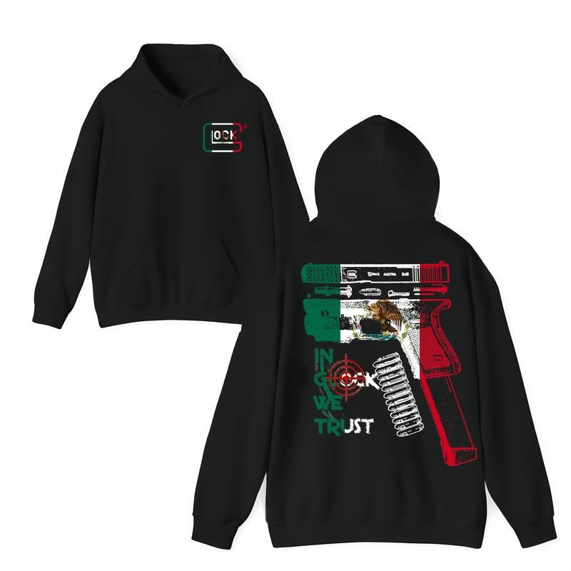 MEXICAN Glock We Trust Flag Classic Fit Menswear Soft - Adult & Kids T-Shirts, Sweatshirts & Hoodies apparel design preview 1