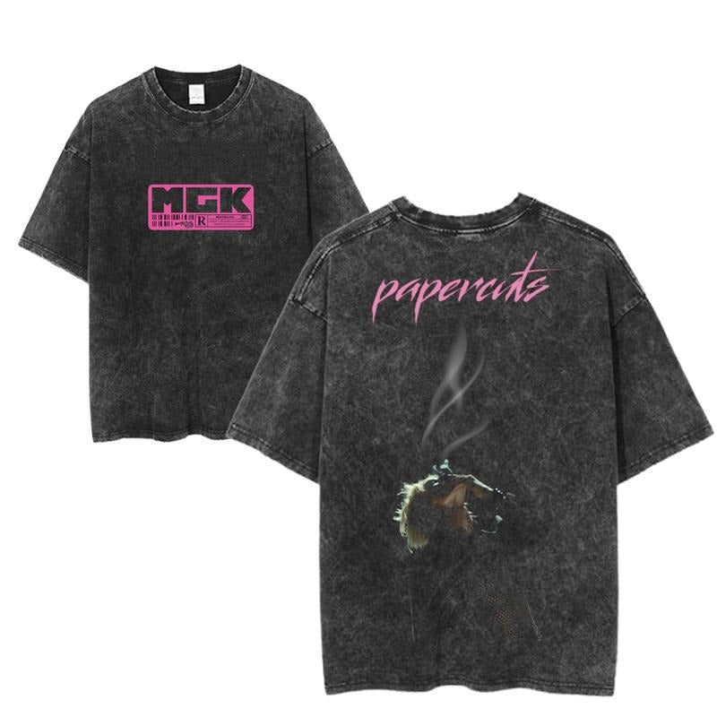 MGK Papercuts Machine Gun Kelly Smoking Mic Rock - Adult & Kids T-Shirts, Sweatshirts & Hoodies apparel design preview 1