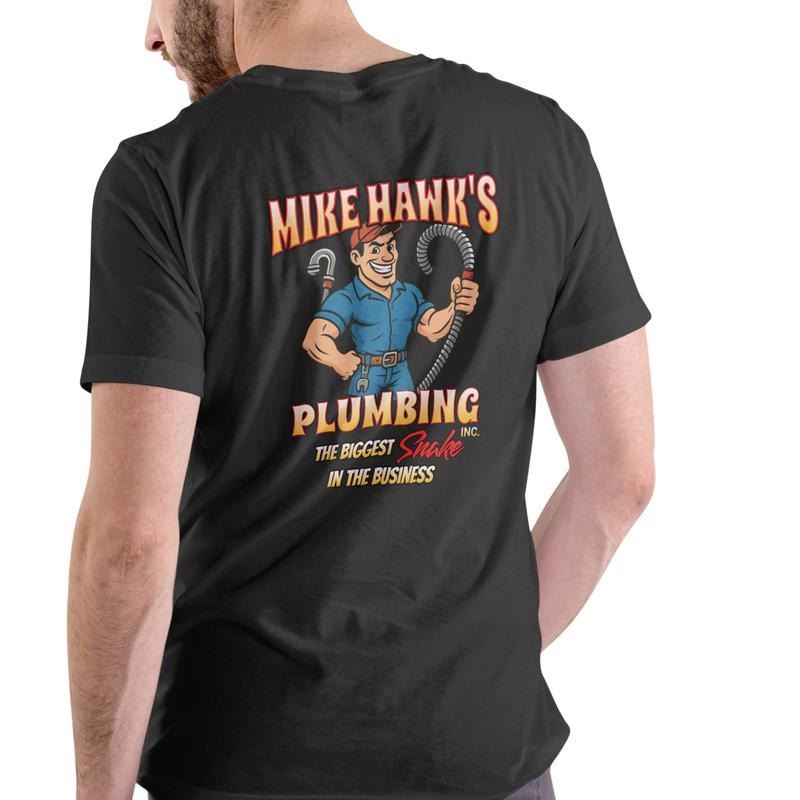 MIKE HAWK'S PLUMBING Funny Cotton - Adult & Kids T-Shirts, Sweatshirts & Hoodies apparel design preview 1