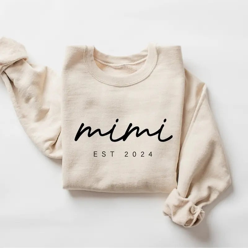MIMI Est 2024 Grandma Life New Mom Classic Collar - Adult & Kids T-Shirts, Sweatshirts & Hoodies apparel design preview 1