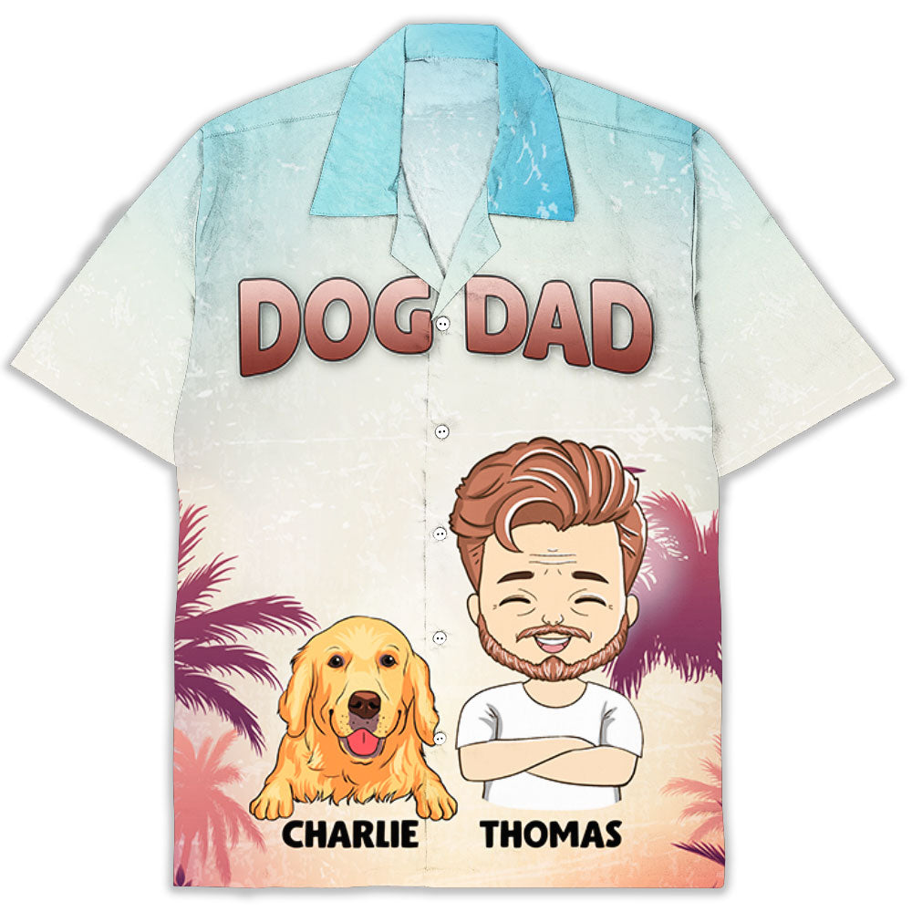 Summer Dog Dad Personalized Custom Hawaiian - Adult & Kids T-Shirts, Sweatshirts & Hoodies apparel design preview 1