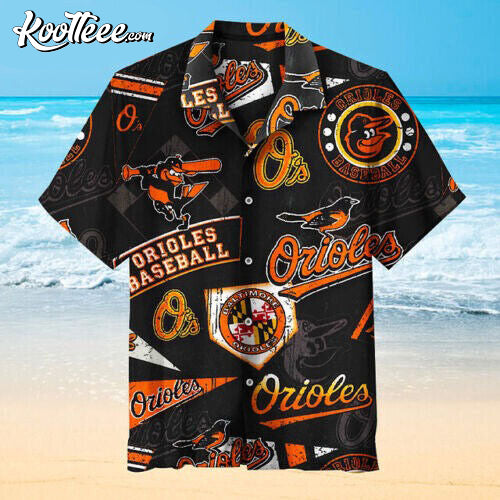 MLB Baltimore Orioles Baseball Floral Aloha Hawaiian - Adult & Kids T-Shirts, Sweatshirts & Hoodies apparel design preview 1