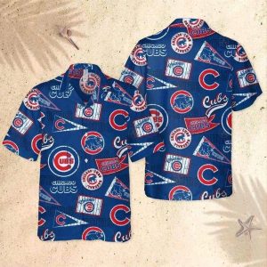 MLB Chicago Cubs Hawaiian Multiple Logos - Adult & Kids T-Shirts, Sweatshirts & Hoodies apparel design preview 1