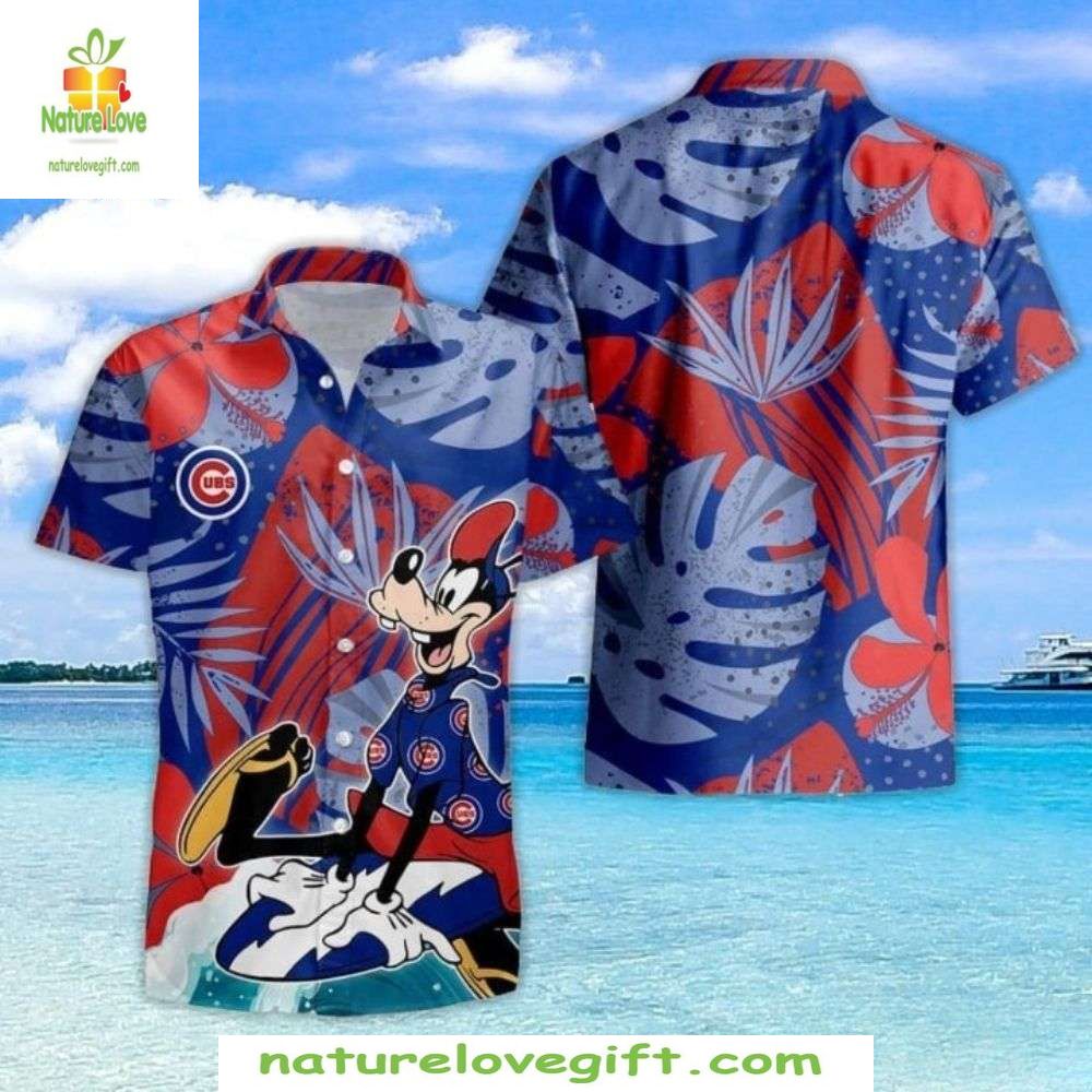 Chicago Cubs Hawaiian Goofy Surfing Graphic Baseball - Adult & Kids T-Shirts, Sweatshirts & Hoodies apparel design preview 1