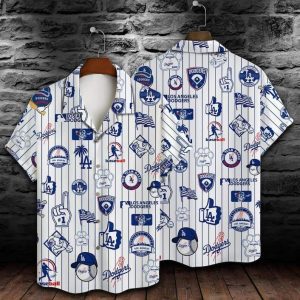 MLB LA Dodgers Hawaiian Baseball Pattern Beach Gift - Adult & Kids T-Shirts, Sweatshirts & Hoodies apparel design preview 1