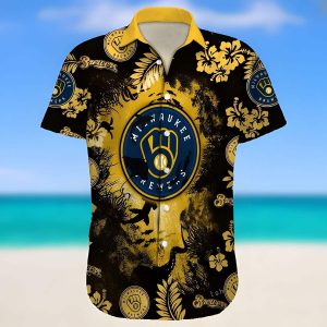 MLB Milwaukee Brewers Hawaiian Hammerhead Sharks And - Adult & Kids T-Shirts, Sweatshirts & Hoodies apparel design preview 1