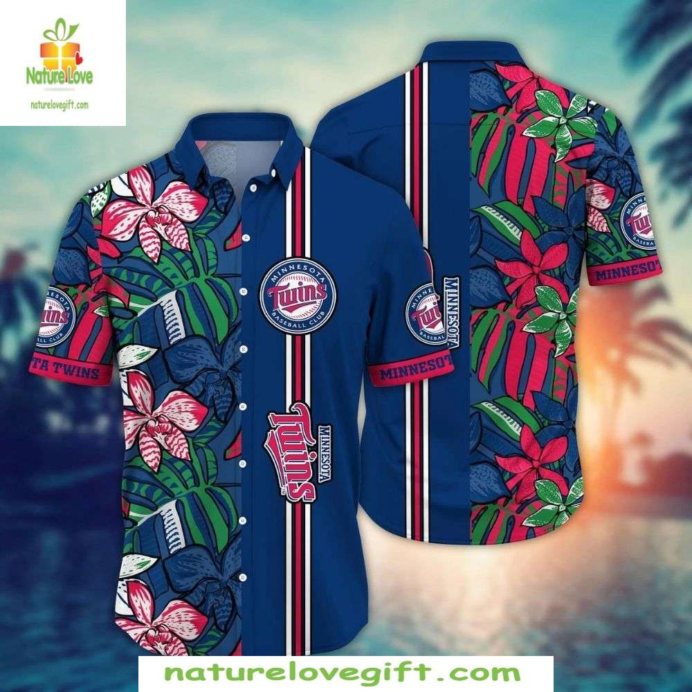 Minnesota Twins Floral Aloha Stylish MLB Baseball - Adult & Kids T-Shirts, Sweatshirts & Hoodies apparel design preview 1