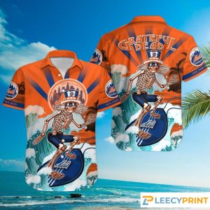 MLB New York Mets Grateful Dead Hawaiian - Adult & Kids T-Shirts, Sweatshirts & Hoodies apparel design preview 1