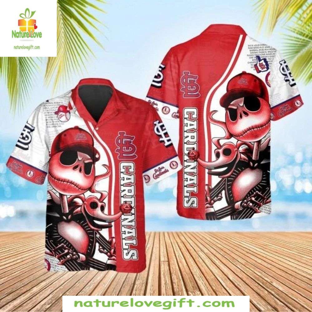 MLB St Louis Cardinals Jack Skellington Hawaiian - Adult & Kids T-Shirts, Sweatshirts & Hoodies apparel design preview 1